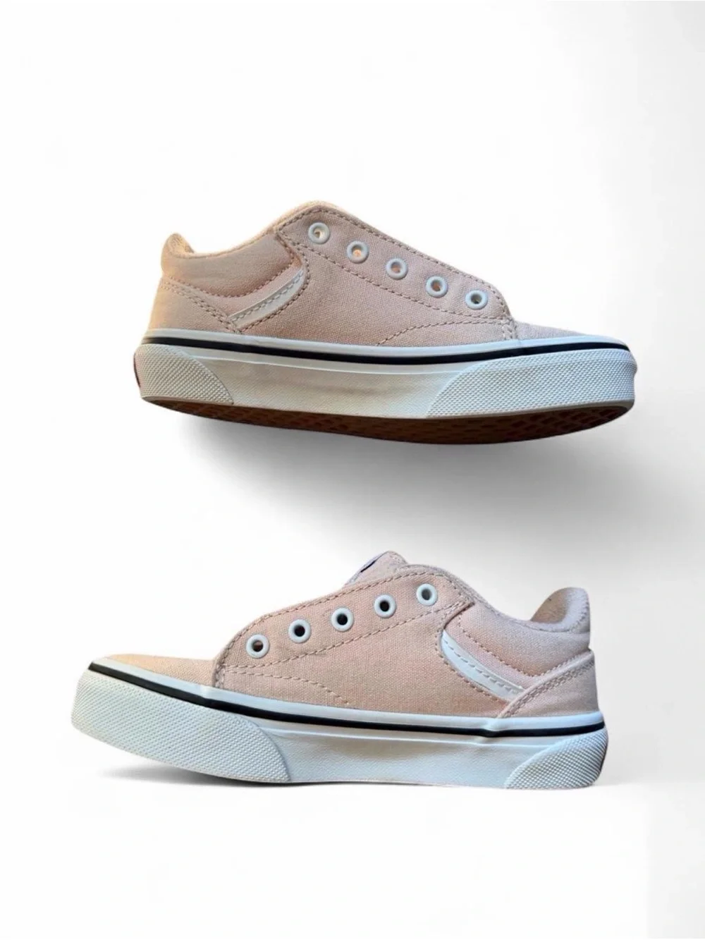 Vans Kids Low-Top Canvas Sneakers in Blush Pink